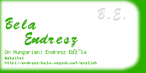 bela endresz business card